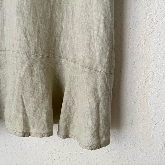 Francesca Bettini Italy Coastal Linen Midi Dress Euro Lagenlook Artsy Flowy Soft - Picture 5 of 11